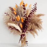 17 In. Red Pampas Grass Bouquet Indoor Artificial Lavender and Eucalyptus Dried Pampas Grass