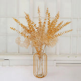 Simulated golden eucalyptus and ginkgo leaf flower arrangement for a chic touch Hydrangea