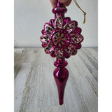Purple glitter medallion flower ornament sunflower purple sparkle Xmas tree Sunflower