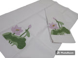 Set of 2 Napkins Lily Pad Flower Embroidered AppliquŽ Table Set White Lily