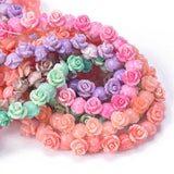 20pcs 10mm Shell Powder Made Rose Flower Charms Loose Beads for Jewelry Making Roses