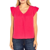 THREE DOTS DOUBLE GAUZE TOP FUCHSIA ASST SIZES ALT5092S BRAND NEW Roses