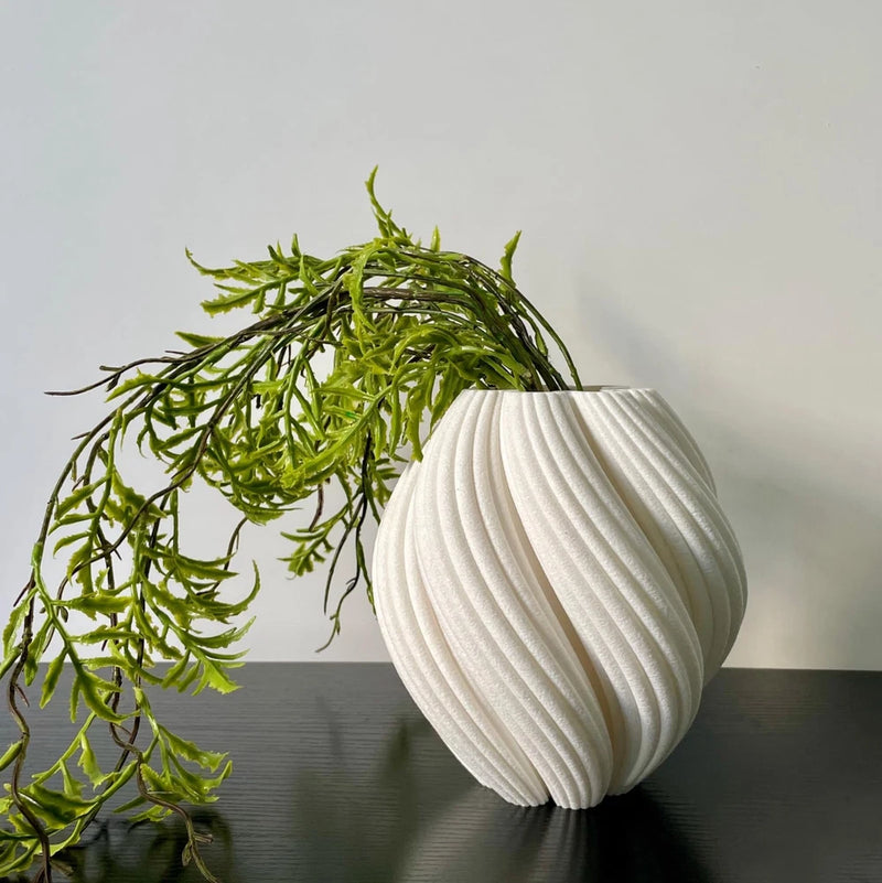 White Minimalist Small Vase, Flower Holders for Pampas Grass Decor, Coffee Ta... Pampas Grass