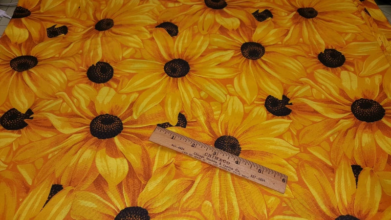 Patty Reed Designs Fabric Cotton Super Sunny Daisy Daisies BY THE HALF YARD x 44 Flowering Plants