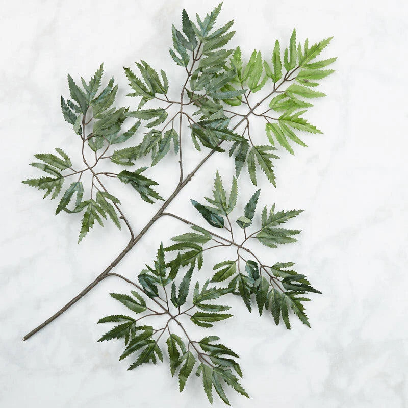 Set of 4 Artificial 22" Green Ficus Leaf Floral Branches Green Plant