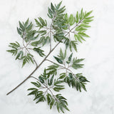 Set of 4 Artificial 22" Green Ficus Leaf Floral Branches Green Plant