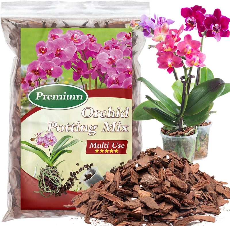 Orchid Bark Potting Mix,Premium Orchid Potting Mixture of Pine Bark and Perlite, Orchids