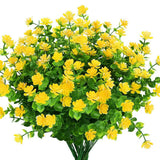 Artificial Flowers Fake Outdoor UV Resistant Boxwood Plants Shrubs Decor 6 Pack Bouquet