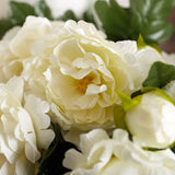 21" Cream Artificial Peony Decorative Floral Bush Peony