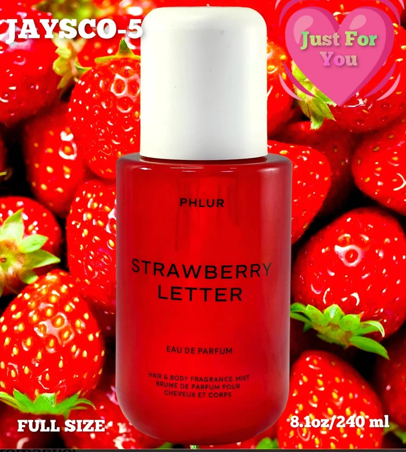 PHLUR Strawberry Letter Body Mist Eau de Parfum For Women 8.1oz/240ml No Box EDP