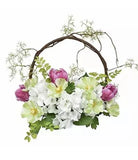 ALLHANA Spring Wreath for Front Door 16-18 Inch Artificial White Flowers Gree... Hydrangea