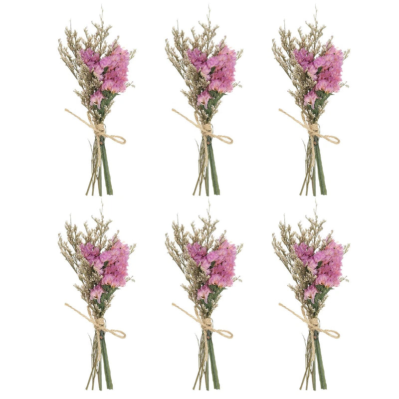 6 Pcs Mini Forget-me-not Dried Flower Bouquet Baby's Breath Boho DIY Gift Pink Dried Flower