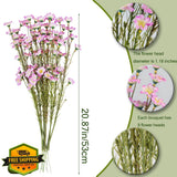 CITYES 10 Pcs Silk Wildflowers 21" Purple Pink Faux Floral Branches Green Plant