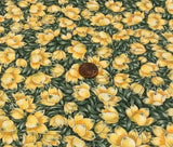 Yellow Flowers (Peeps) *Bed of Green* Northcott * 100% Cotton Remnant * 8