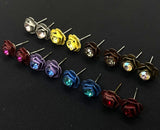 Earrings Michal Negrin Crystals Elegant flowers roses Stud Made in Israel Roses