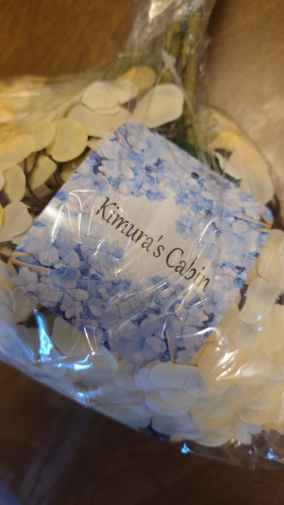 NEW Kimura's Cabin White Flowers Artificial Silk Hydrangea Bouquets Faux 6 Pcs Hydrangea
