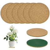 6-Pack 4 Inch Double Layers Cork Plant Coasters for Garden [Green, Wood Tone] Garden Plants