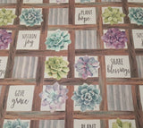 Rustic Rosettes BTY Sandy Lynam Clough P&B Textiles Succulents Floral Flowering Plants