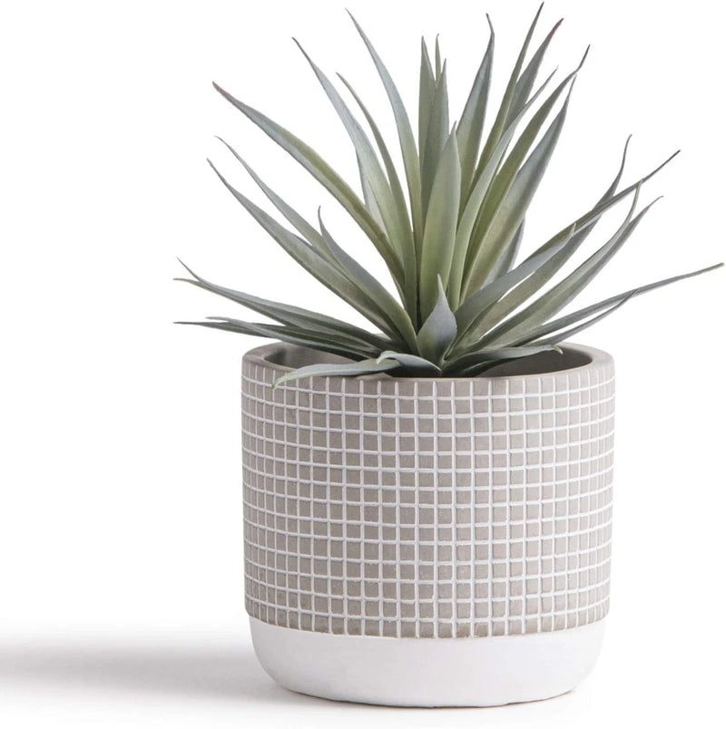 Artificial Plant | 8" Fake Plant | Artificial Succulent in Pot | Fake Succulent Green Plant