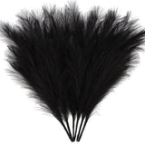 Artificial Pampas Grass, 6 Stems Black, Halloween Home Decor, 17 Inch Pampas Grass