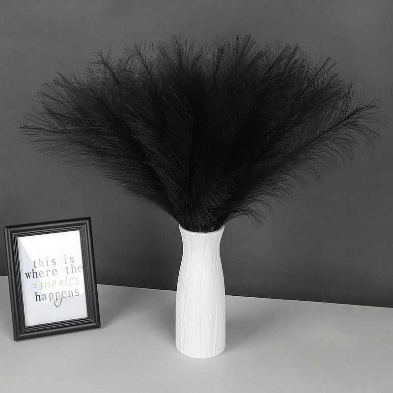 SeptCat 30 Pcs Pampas Grass Black Decor 21.7" 21.7 Inch 30 Pcs, 30 Pcs-black Pampas Grass