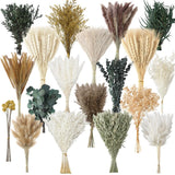 Nuanchu 703 Pcs Dried Pampas Grass Decor Boho Flower Bouquet Bulk with Bunny ... Pampas Grass