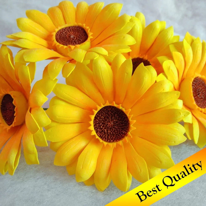4Ó 10 Sunflower Artificial Handmade Flower for Lovers Wedding Birthday Cake item Sunflower
