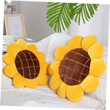 2 Pcs Flower Floor Throw Pillow Plush Sunflower Shape Cushion Reading Nook Sunflower