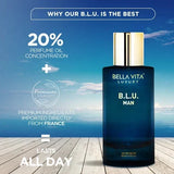 Bella Vita Luxury COLLECTION BLU Man EAU DE Perfume Long Lasting EDP