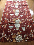 48"x 92" Cloisonne Collection Fabric 5th Avenue Designs Vase Peony Bowl Flower Peony