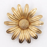 Vtg Sunflower Brooch Pin Signed "HSB" Harry S Bick  1/20 12 KT G.F. 1.5 in Round Sunflower