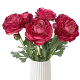 Ranunculus Artificial Flowers,6PCS Red Artificial Flowers Real Touch Faux Peo... Ranunculus