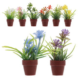 8 Pcs Miniature Green Plant Potted Plants Fake Bonsai Landscape Micro Flowerpot Green Plant