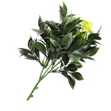 Faux Bush Plant Fake Flower Green Yellow Artificial Greenery Home Wedding Decor Green Plant