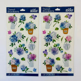 STICKO themed Stickers HYDRANGEA FLOWER ARRANGEMENTS purple blue pink green 2pk Hydrangea
