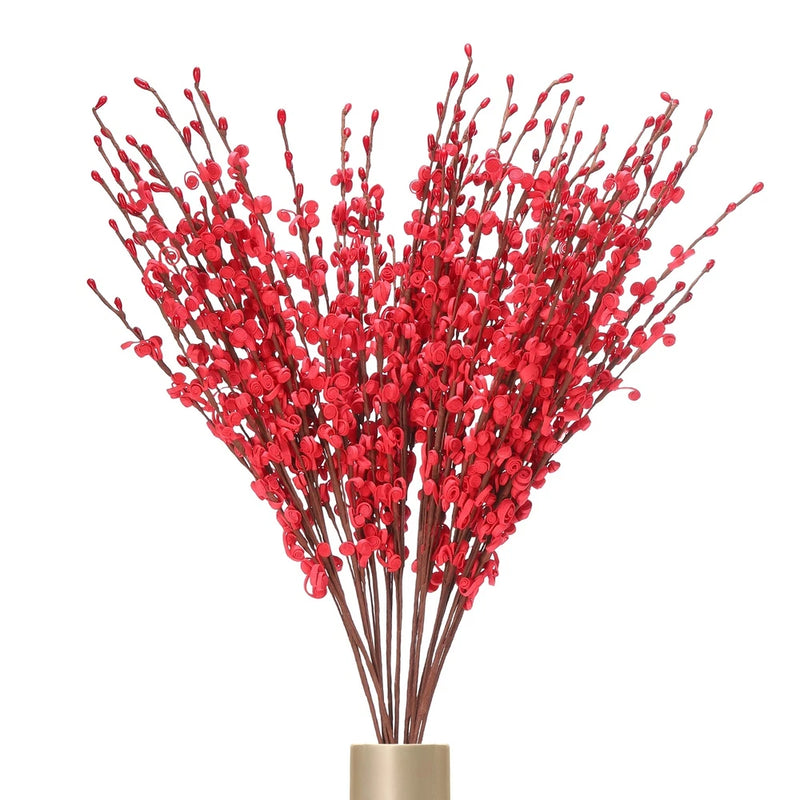 12-piece tall red jasmine flower stems for DIY floral arrangements, bundled