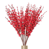 12Pcs Tall Jasmine Flower for DIY Floral Art Plant(Red) Green Plant