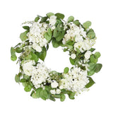 24" Spring Artificial Hydrangea Ranunculus Wreath Silk Floral for Front Door Hydrangea