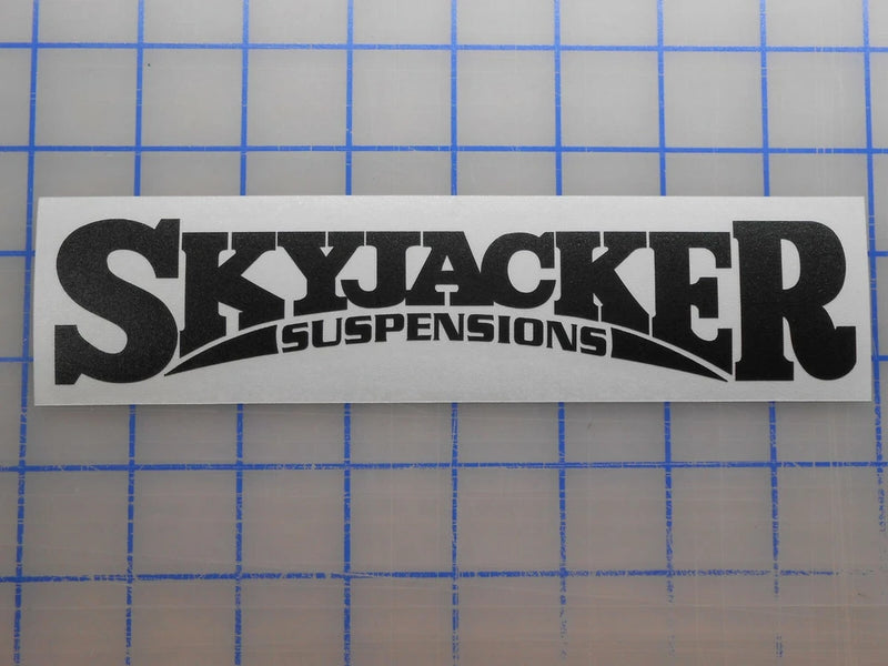 Skyjacker Suspensions rectangular decal sticker with bold black and white logo text