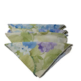 Fabric Napkins Hydrangea Flowers Cotton Polyester Spring Summer 19" Square 4pc Hydrangea