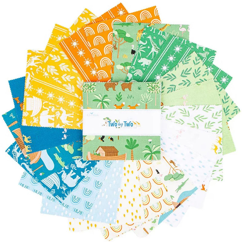 Two By Two Riley Blake 5" Stacker 42 100% Cotton Precut Quilt Squares Flowering Plants