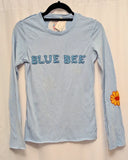 BLUE BEE Handmade M blue NWT bees sunflower long sleeve top RARE! orig $148 Sunflower