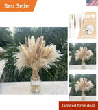 Fluffy Pampas Grass Collection - 110 pcs Natural Dried Flowers for DIY Elegance Pampas Grass