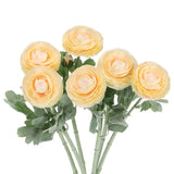 Artificial Ranunculus Flowers, 6 Stems Faux Permanent Flower Floral, Champagne Ranunculus