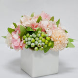 Artificial Hydrangea Flower Arrangement in Ceramic Vase and Vase Home Decorat... Hydrangea