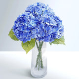 Waipfaru 21" Real Touch Dark Blue Hydrangea Artificial Flowers with Long Stem... Hydrangea