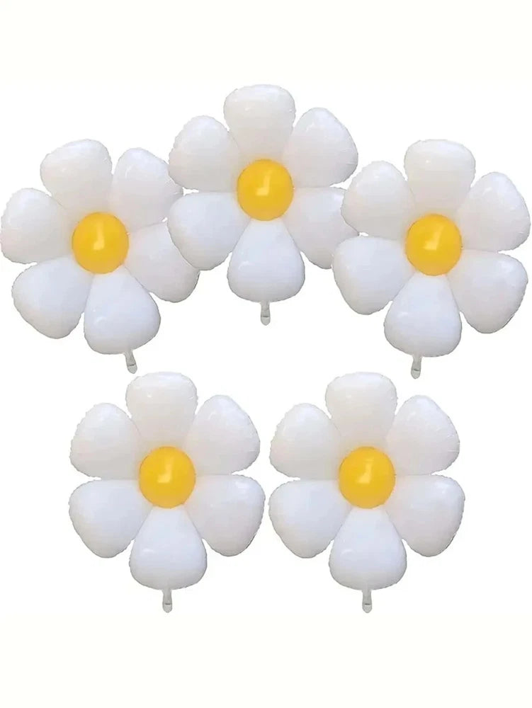 6pcs Daisy Big Flower Shaped Foil Balloons Party Decoration for Birthday Daisies