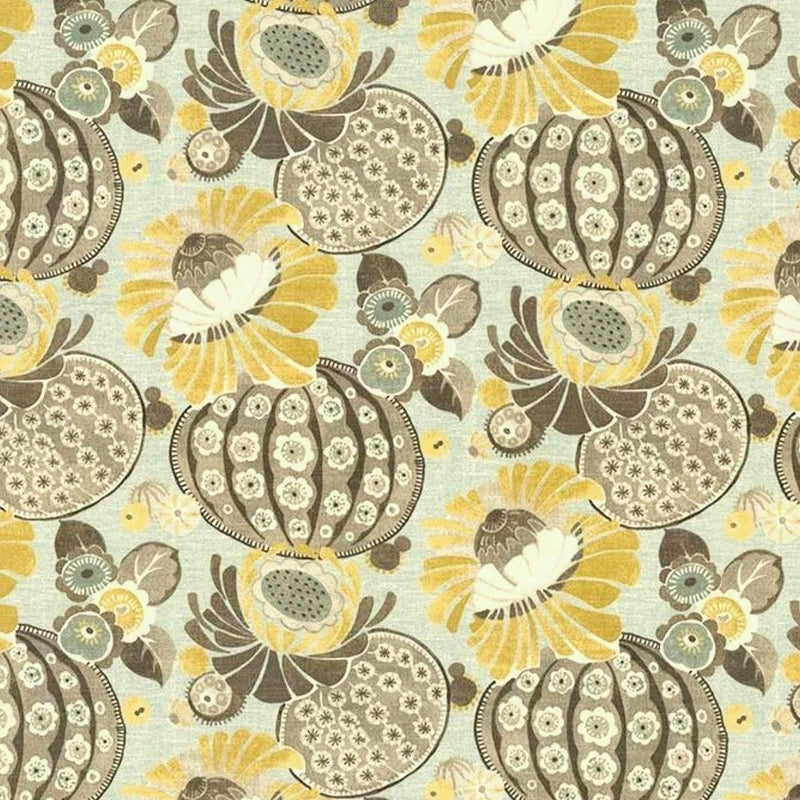 Waverly COPACABANA Floral Aqua FLINT Cotton Drapery Upholstery Pillow Fabric BTY Flowering Plants