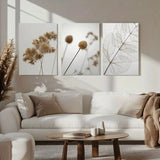 3pcs Dried Flower  Pampas Grass  Wall Art Canvas  Unframed/Framed Pampas Grass