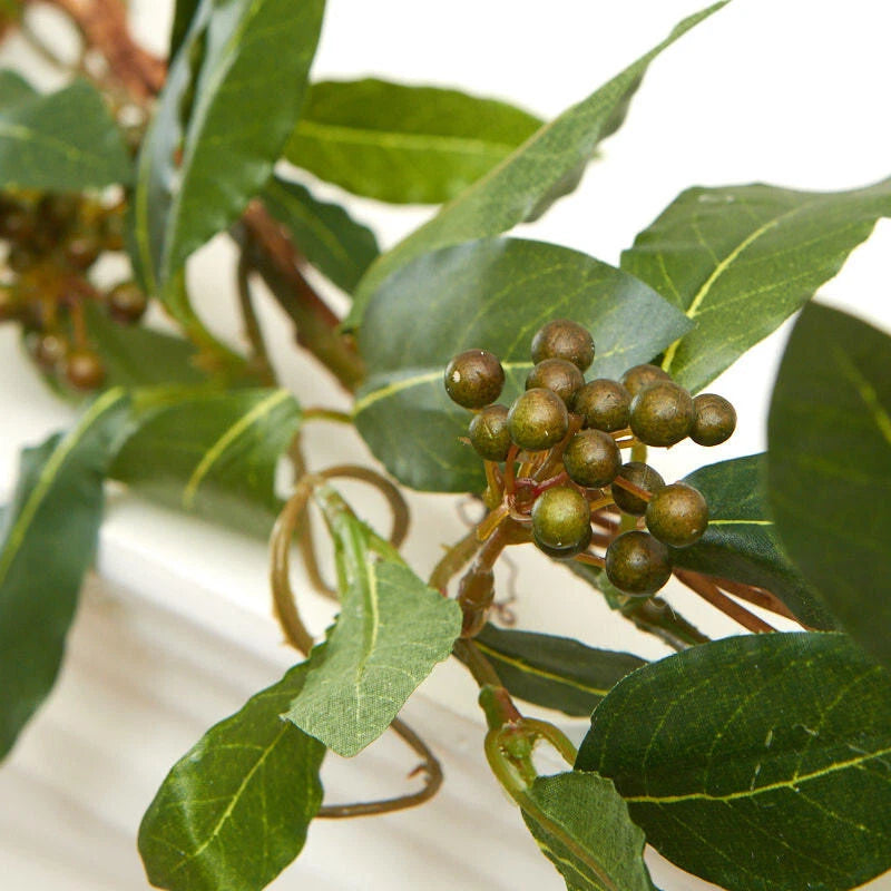 Lot of 2 Artificial Honeysuckle Garlands for Indoor Decor - 6 foot long, each Green Plant